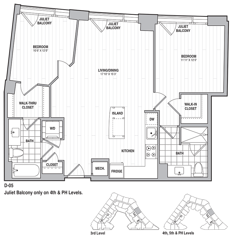 2 Bed 2 Bath 1033 floor plan