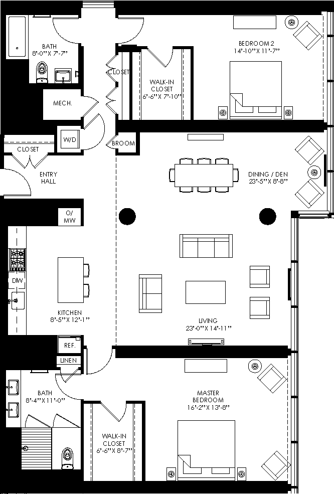 2 Bed/2 Bath-b10 floor plan