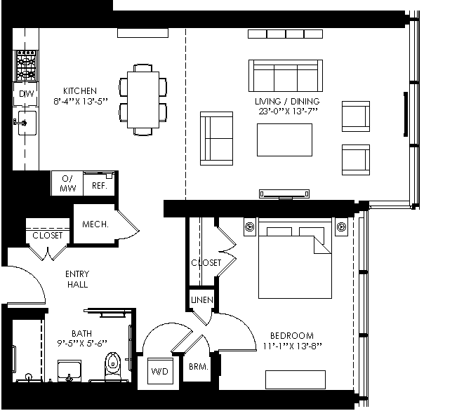 1 Bed/1 Bath-a04 floor plan