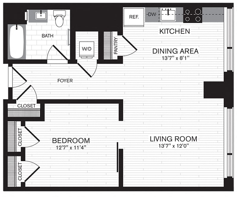 1 Bed/1 Bath floor plan