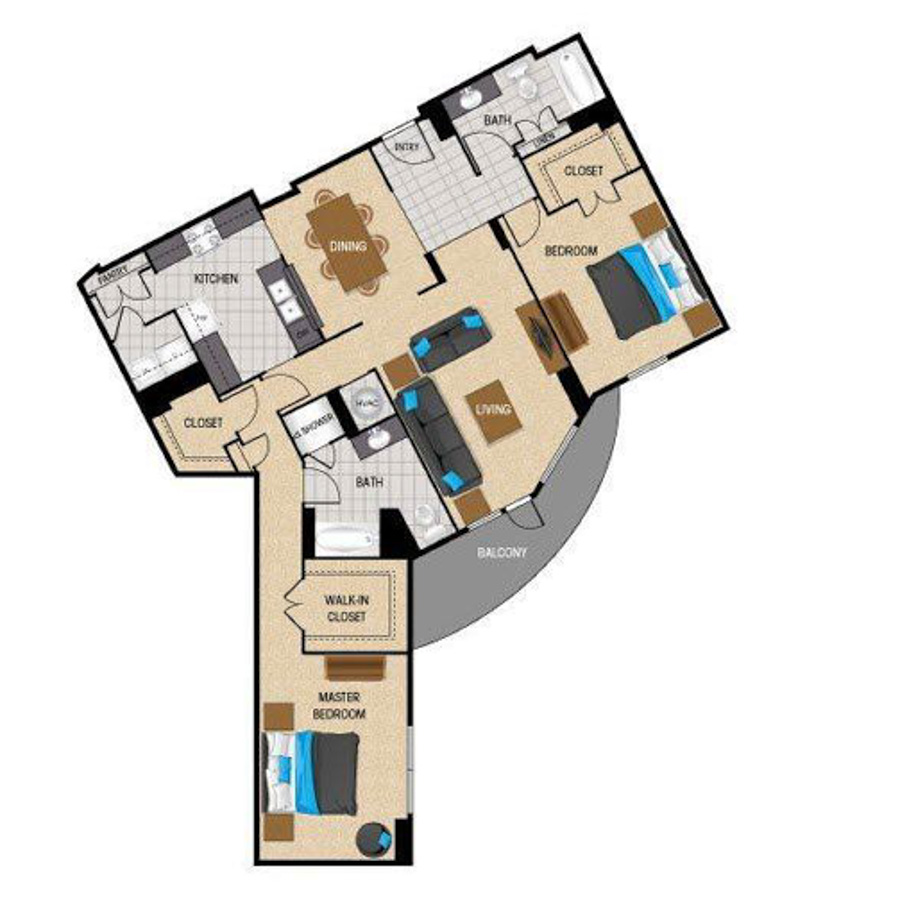 TB4 - 2 Bedroom floor plan
