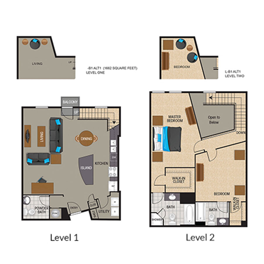 TB1.1R - 2 Bedroom floor plan