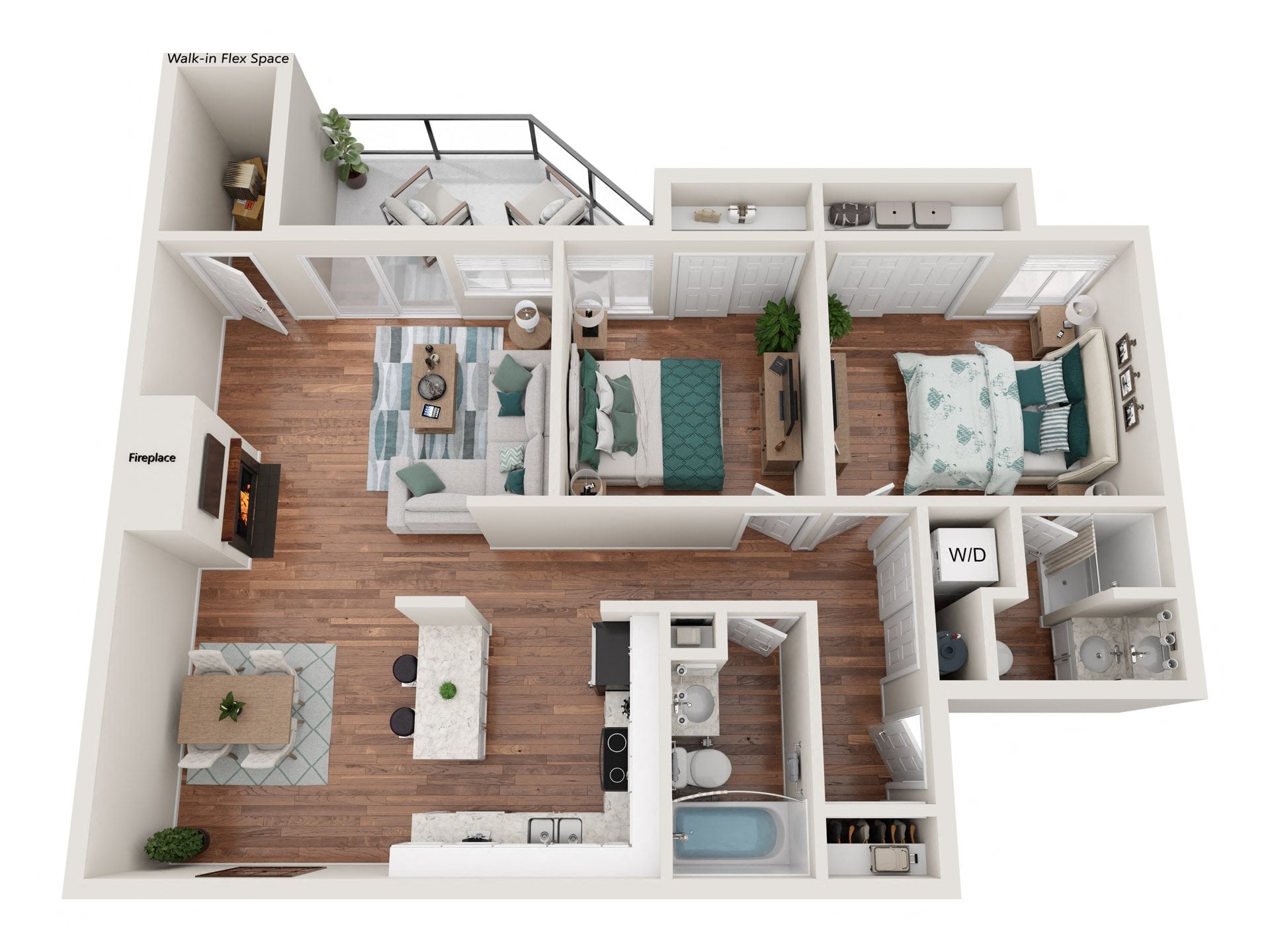 2x2 b floor plan