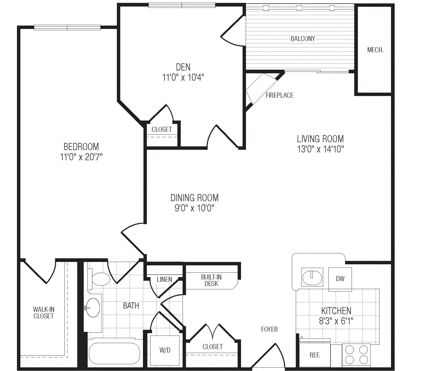 Fenwick (w/den) floor plan