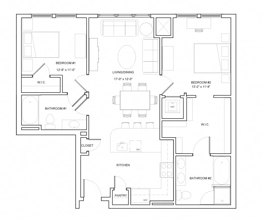 2 Bed/2 Bath-B1-Bohemia floor plan