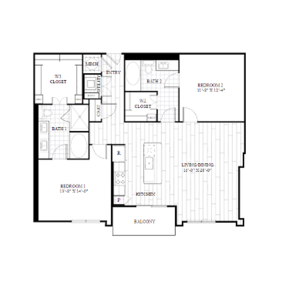 2P floor plan