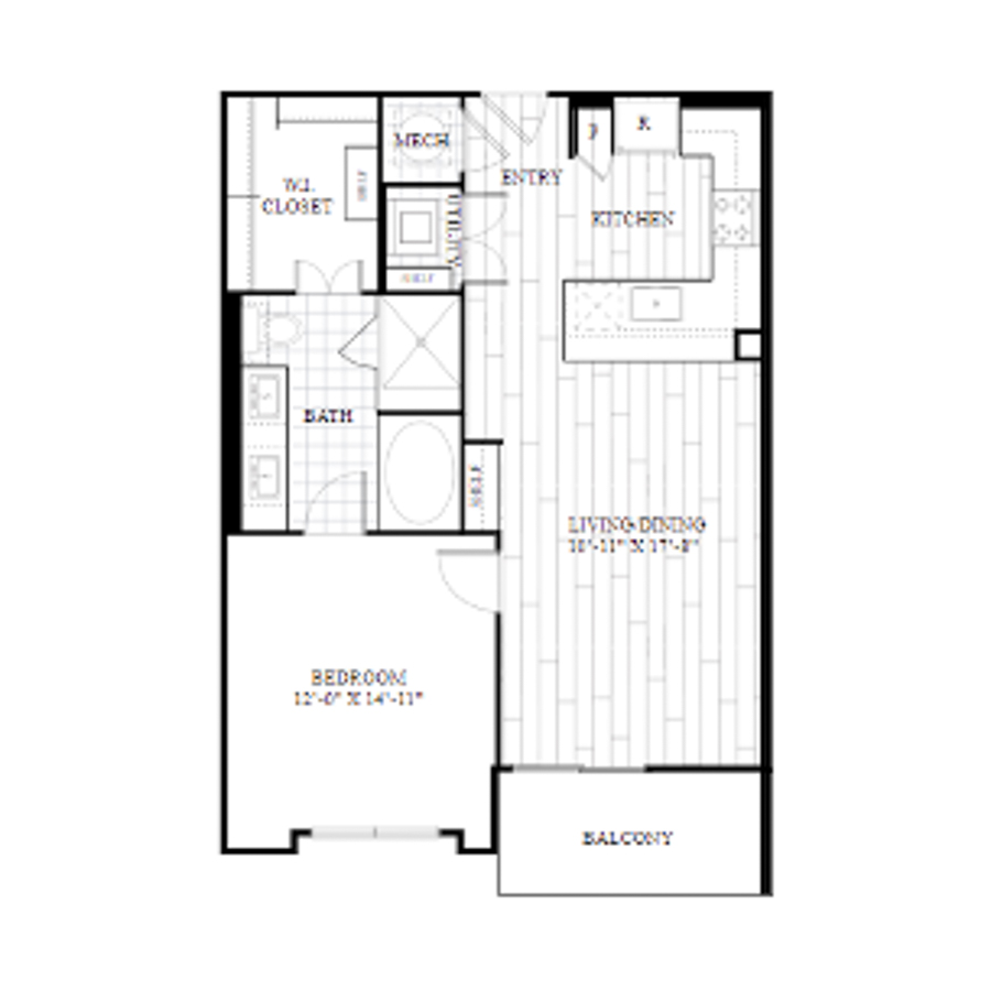 1R floor plan