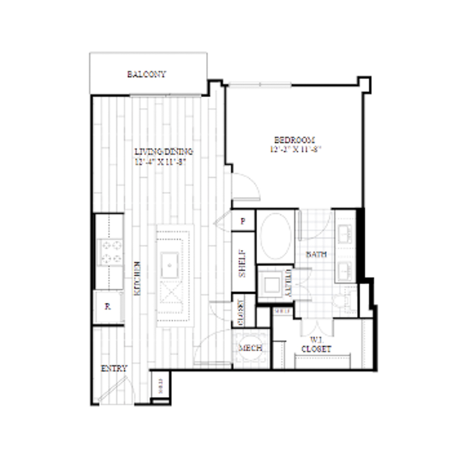 1H floor plan