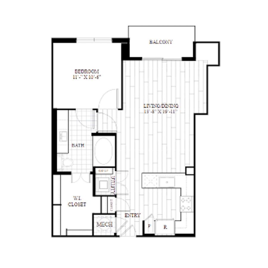 1J floor plan