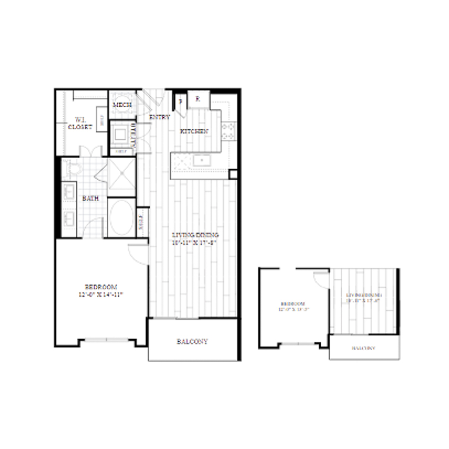 1R floor plan