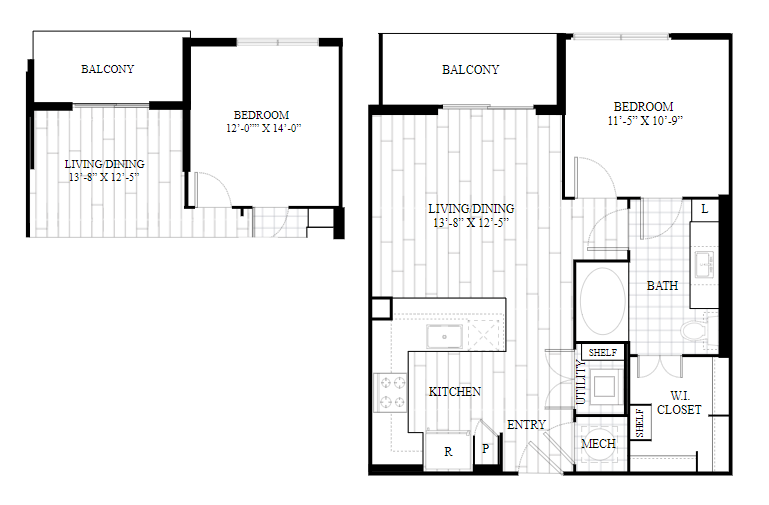 1B floor plan