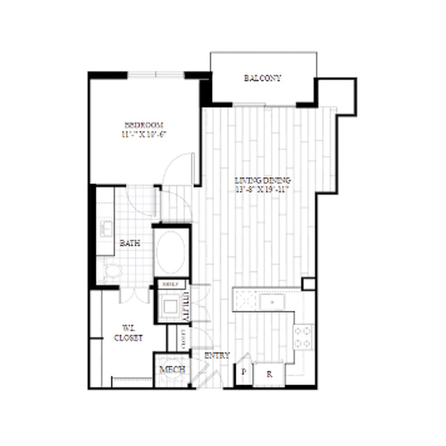 1J floor plan