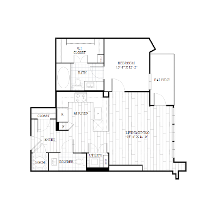 1P2 floor plan