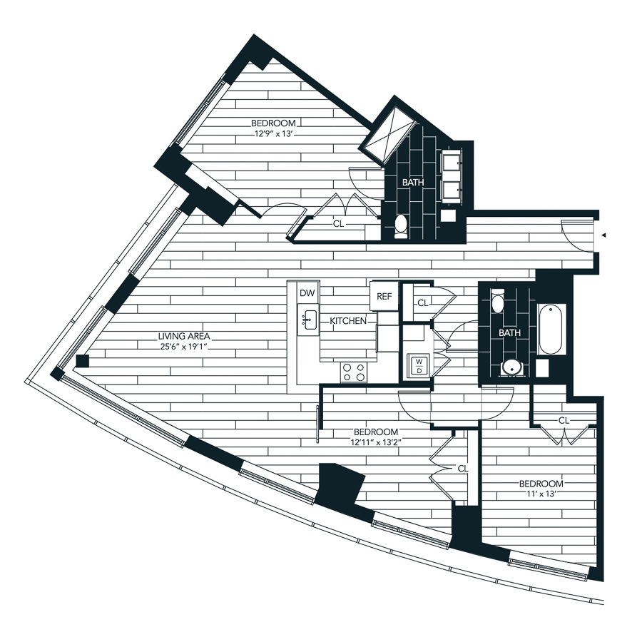 Penthouse 1A floor plan
