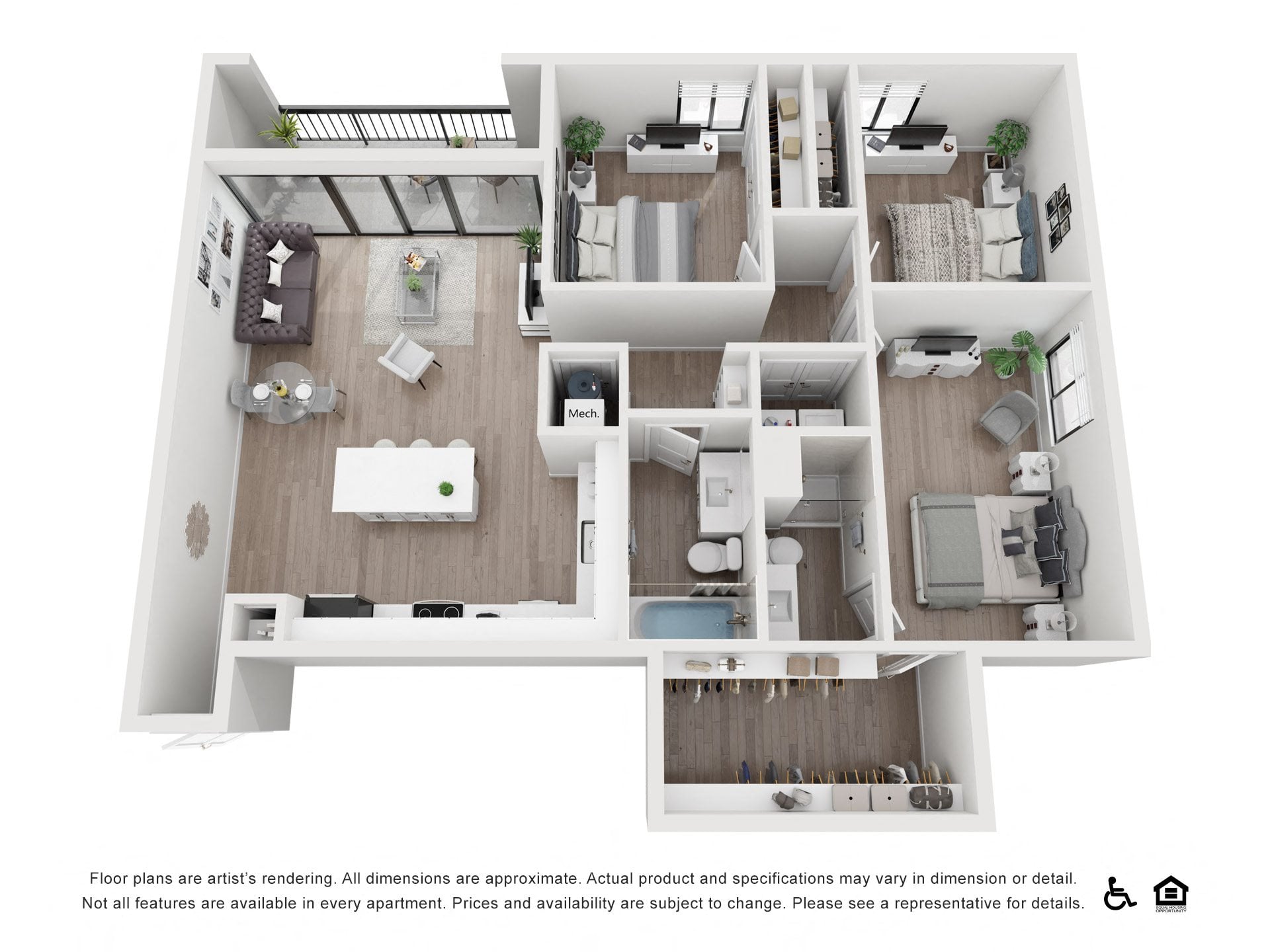 3 Bedroom 2 Bathroom B floor plan