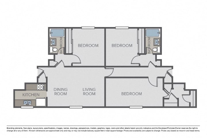3 Bed D floor plan