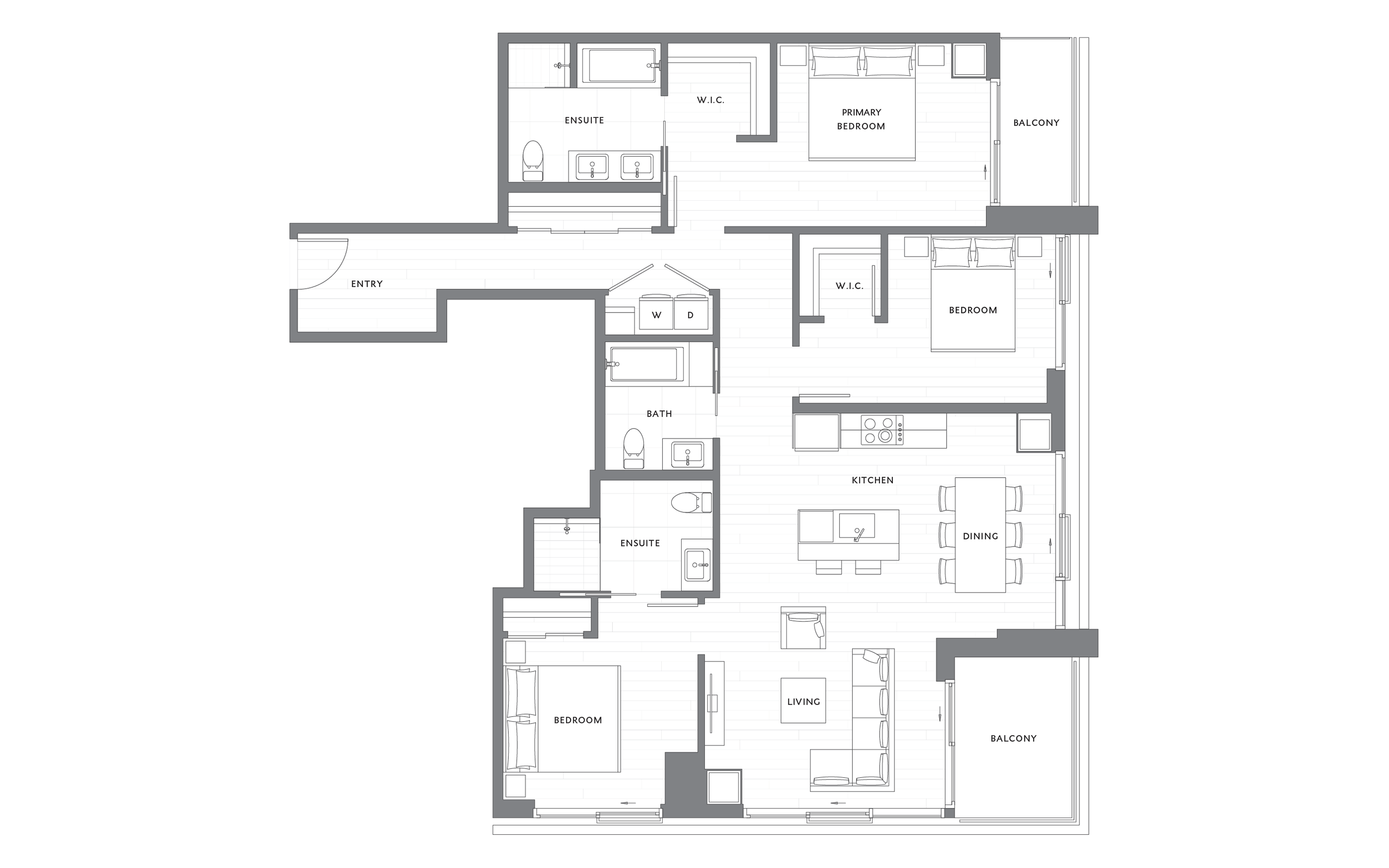 3 Bedroom 2.75 Bath ADA C5 floor plan