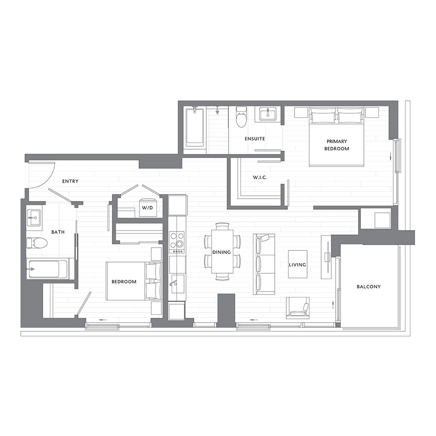 2 Bedroom 2 Bath B20 floor plan
