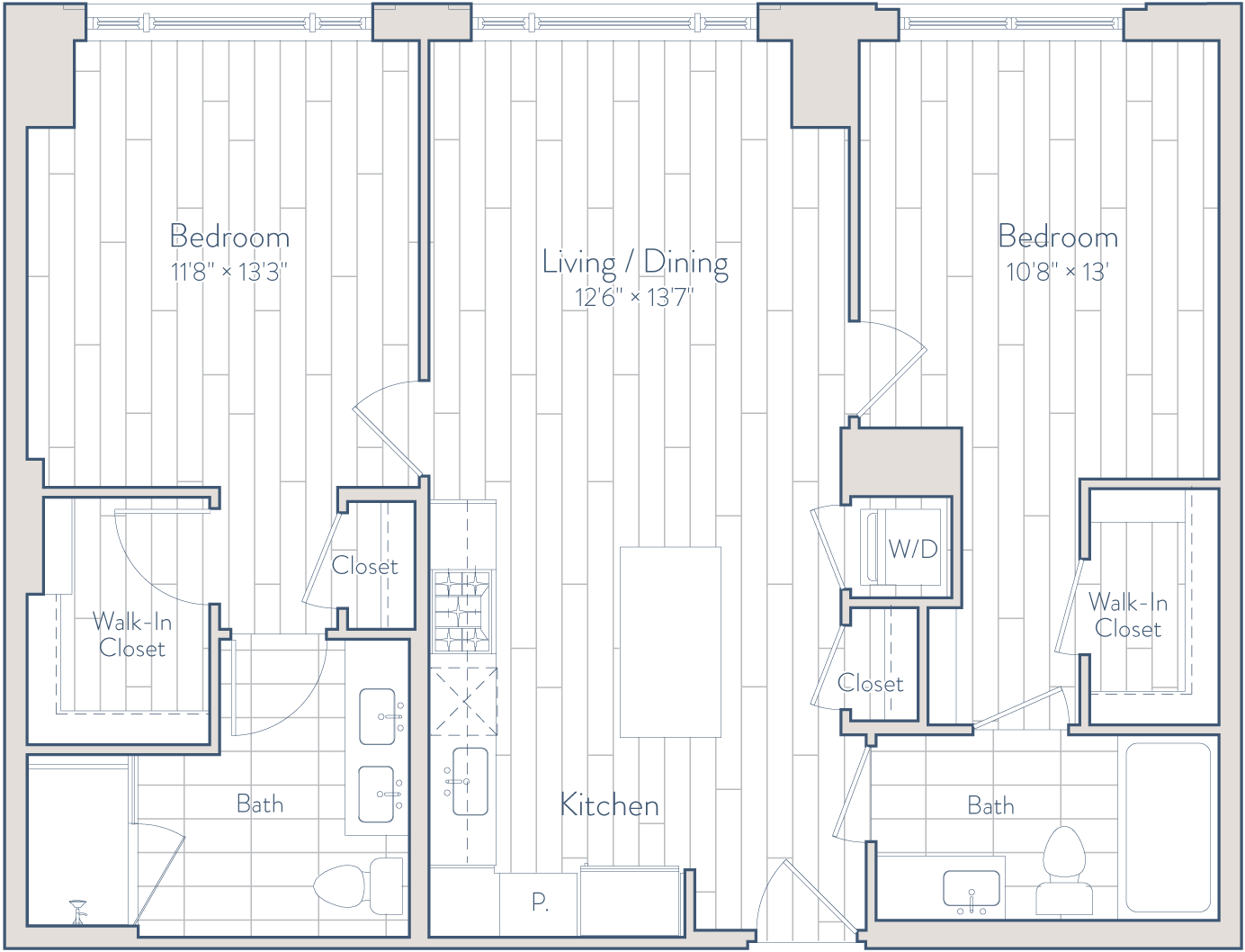 2 Bed/2 Bath-E22-3 floor plan
