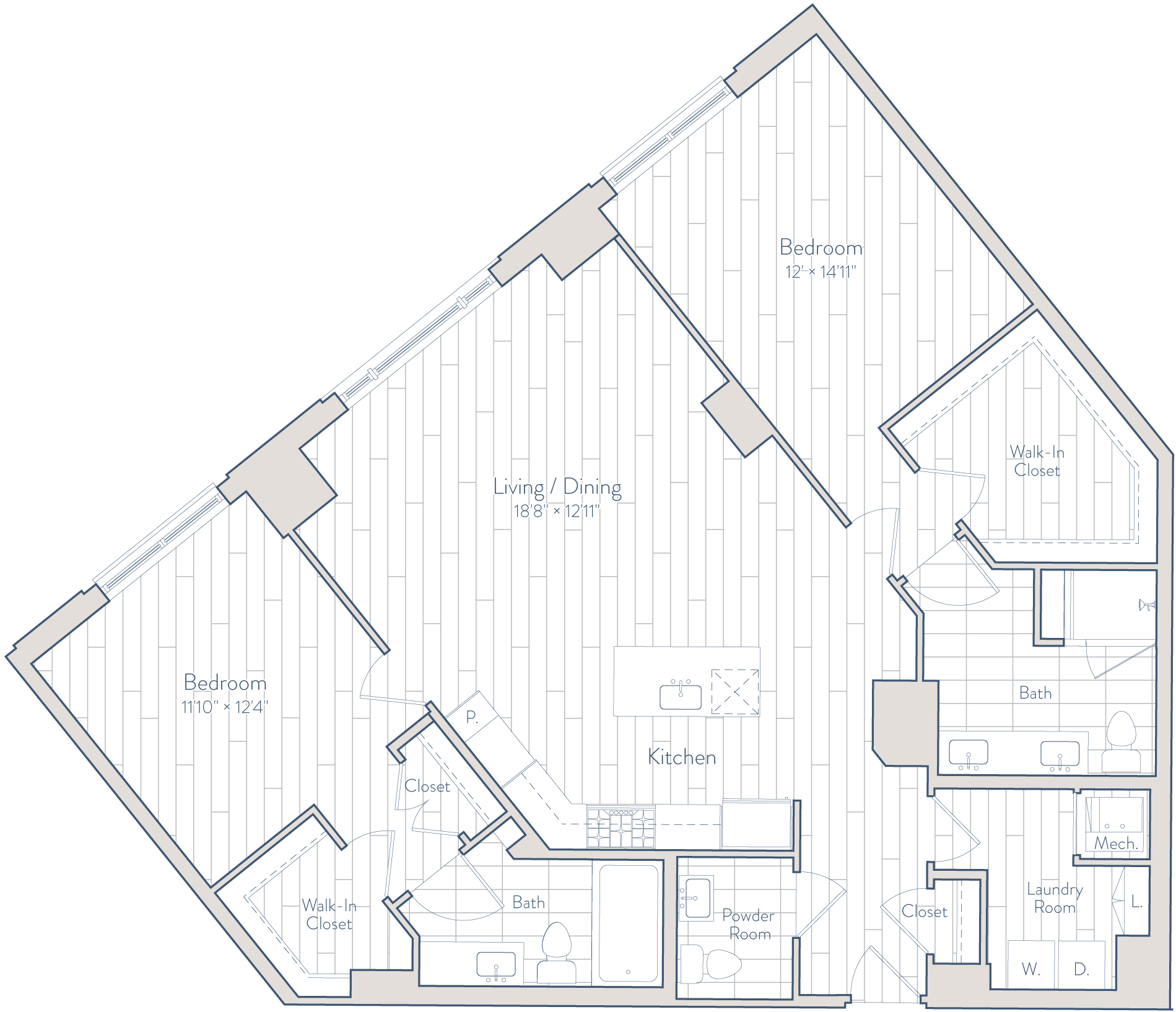 2 Bed/2.5 Bath-E7-3 floor plan