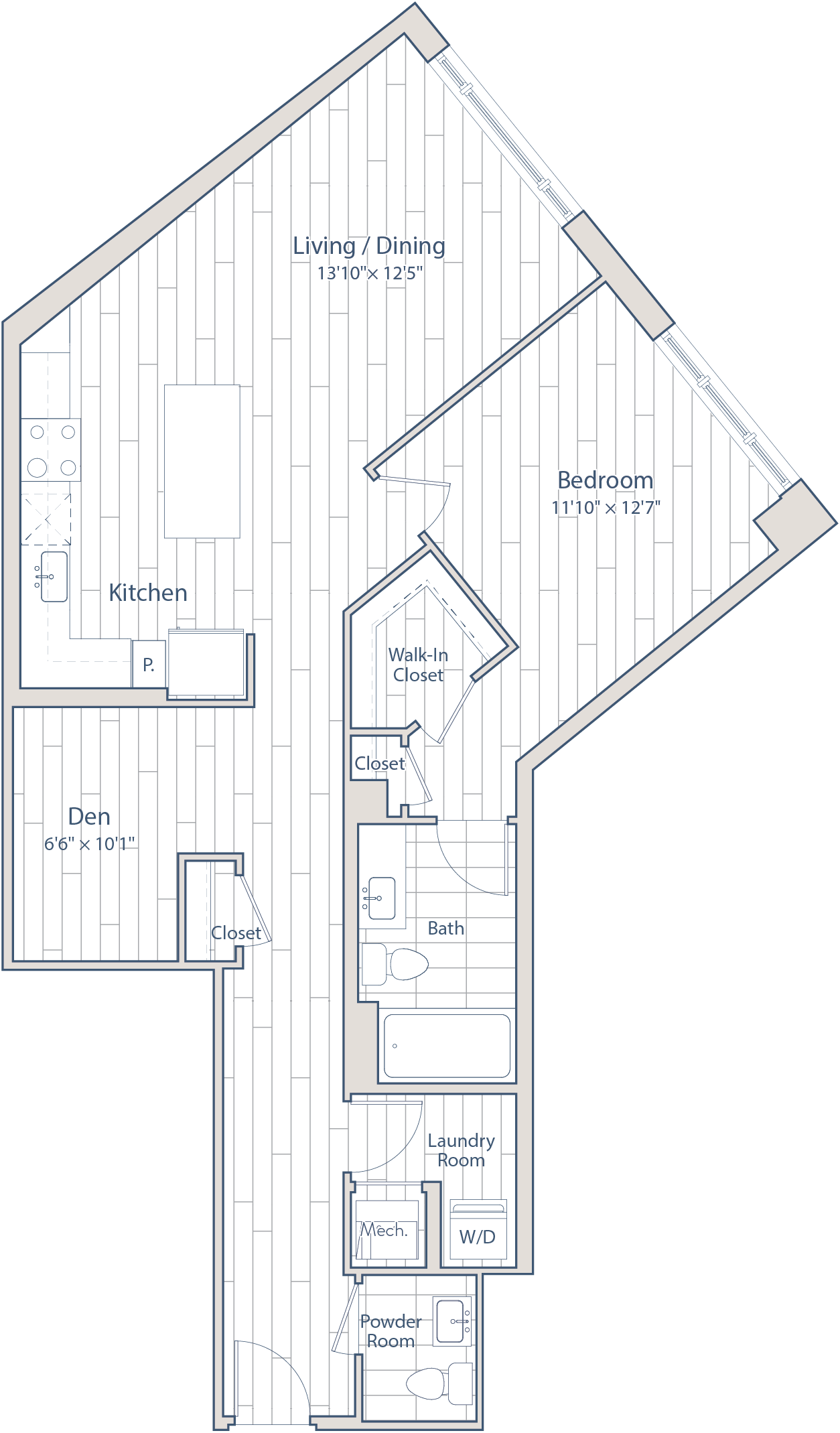 1 Bed/1.5 Bath Den-D4 floor plan