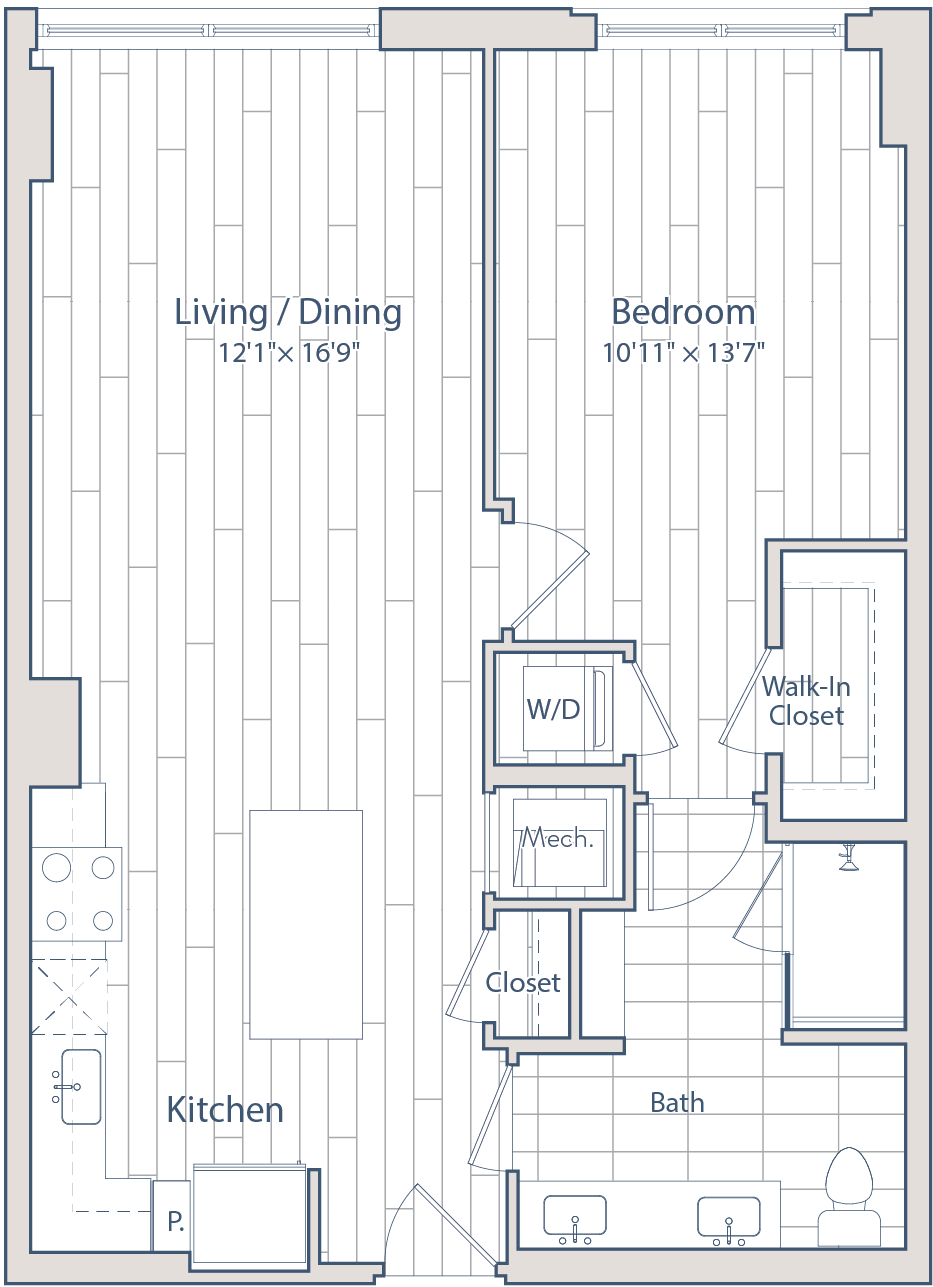 1 Bed/1 Bath-C11-2 floor plan