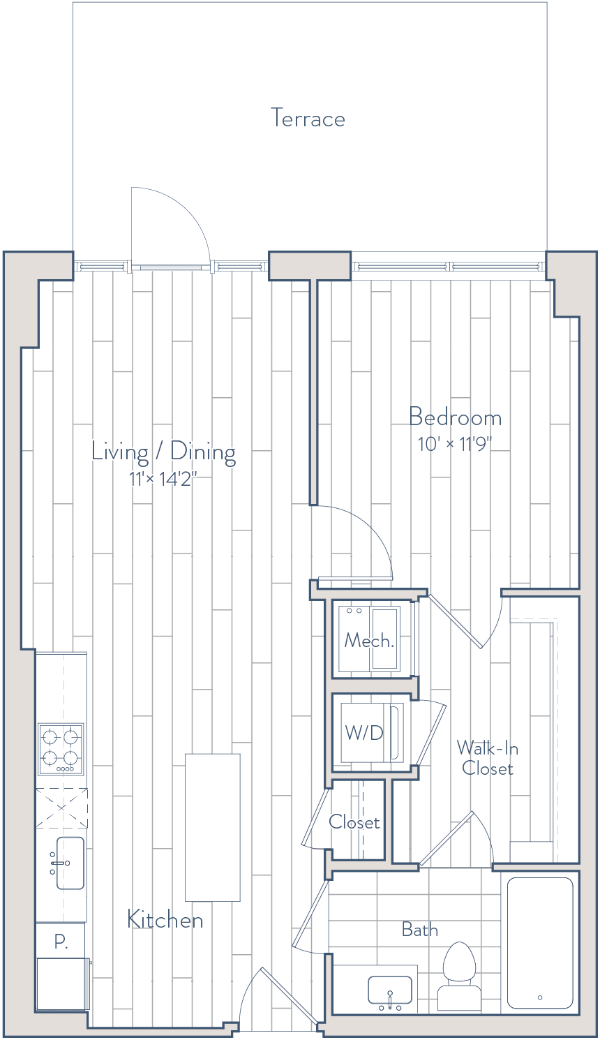 1 Bed/1 Bath-C10-c floor plan
