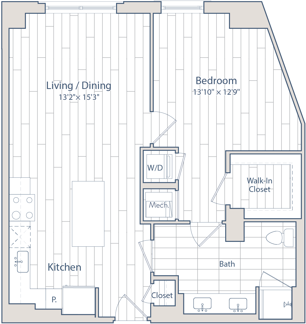 1 Bed/1 Bath-C14-2 floor plan