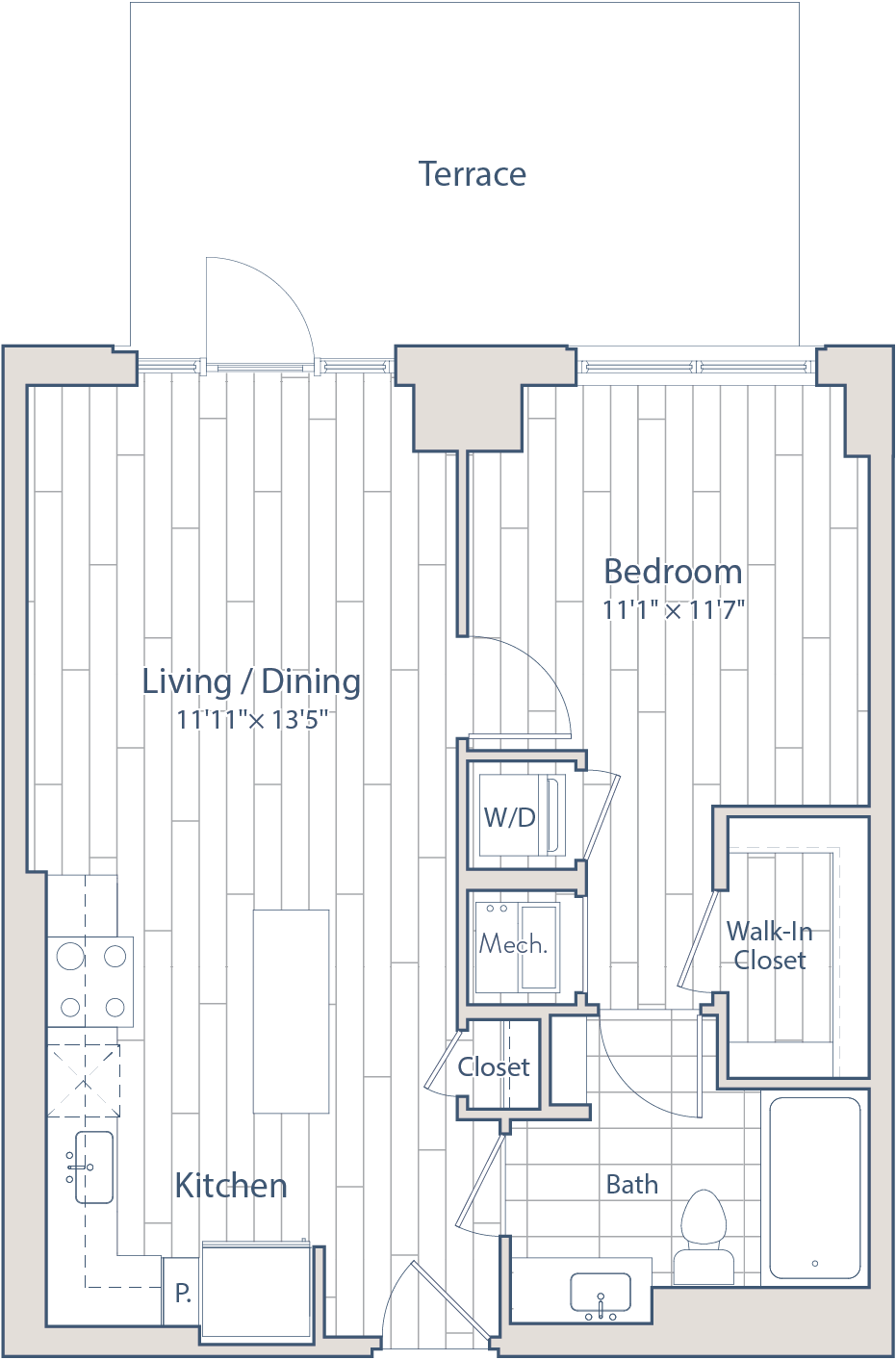 1 Bed/1 Bath-C7-c floor plan