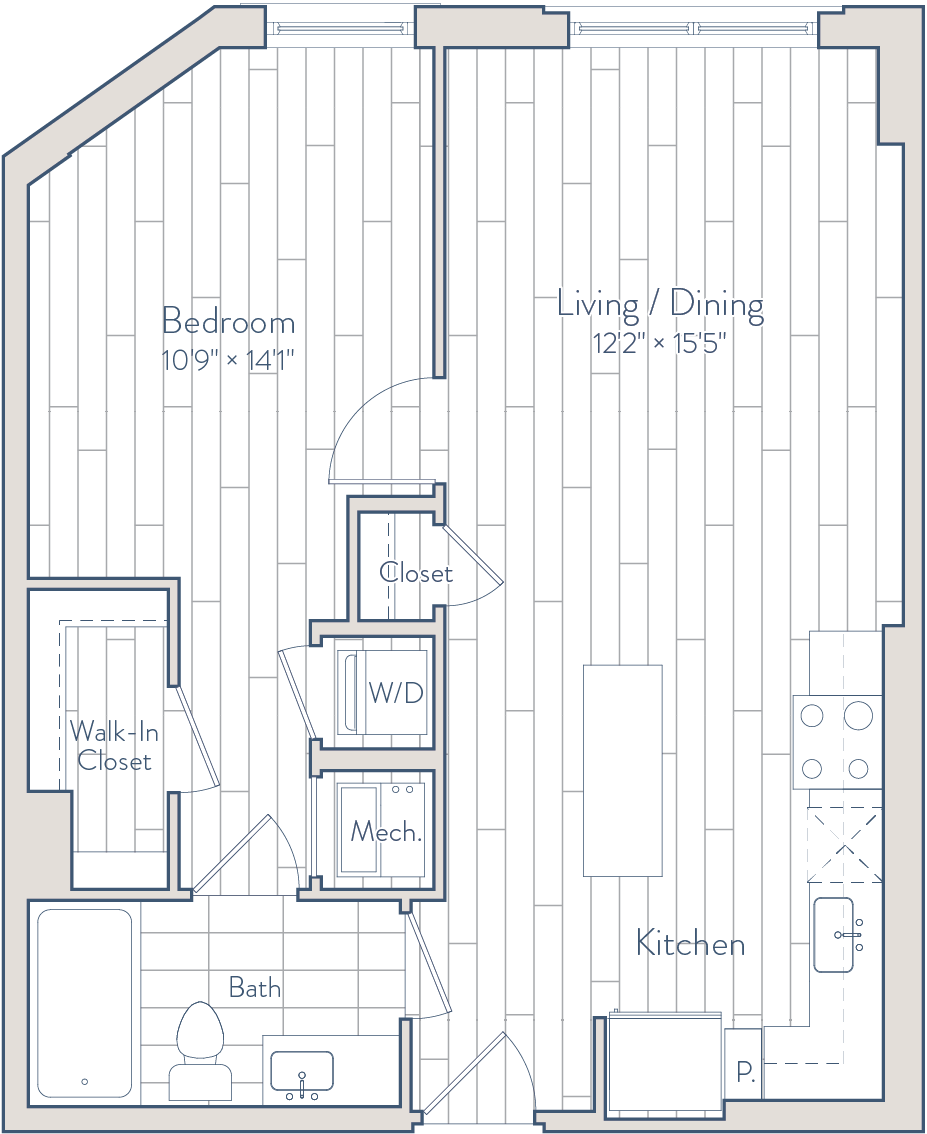 1 Bed/1 Bath-C9-2 floor plan