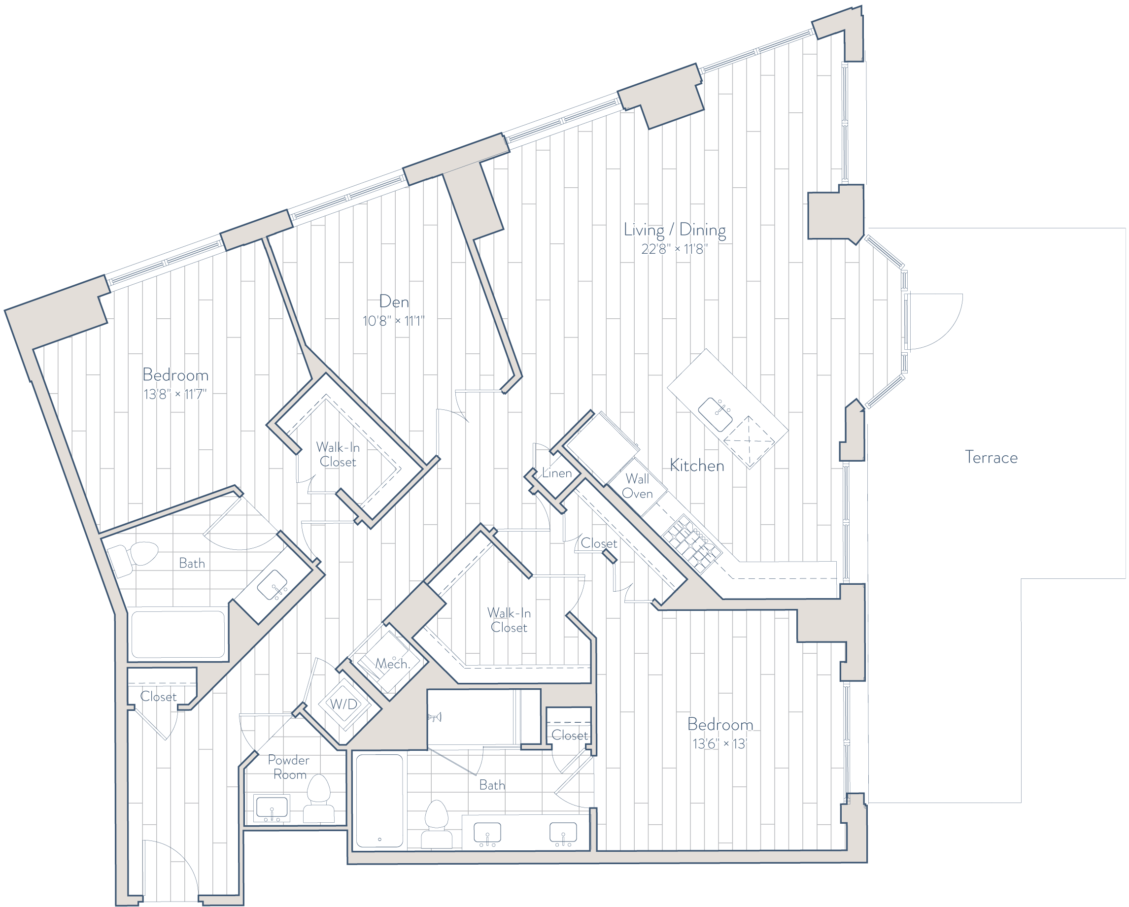 2 Bed/2.5 Bath Den-F2-c floor plan