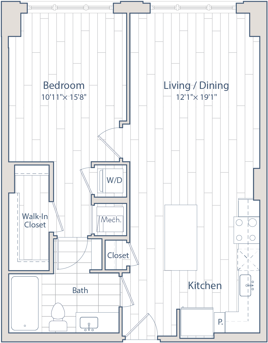 1 Bed/1 Bath-C1-4 floor plan