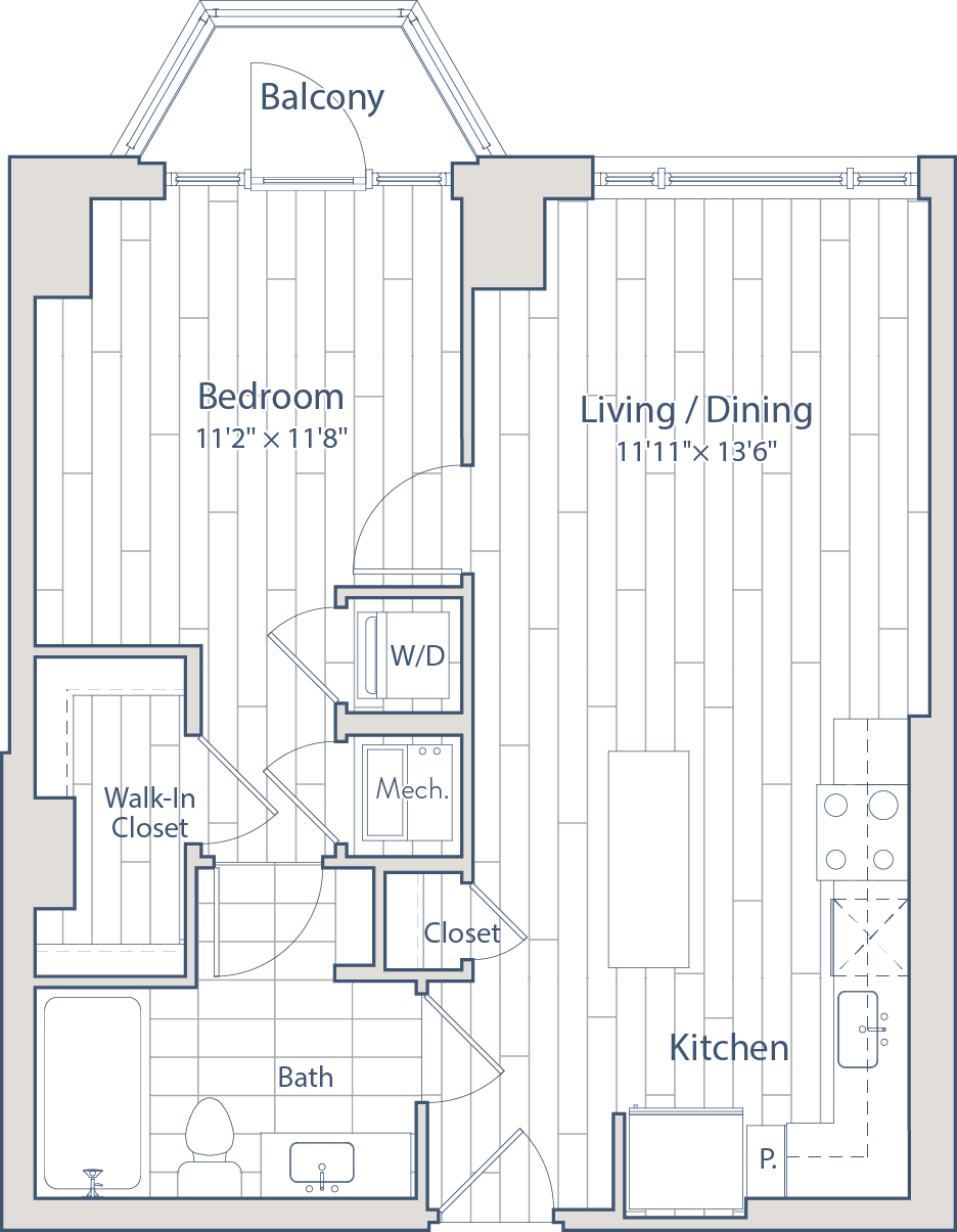 1 Bed/1 Bath-C7-A2 floor plan