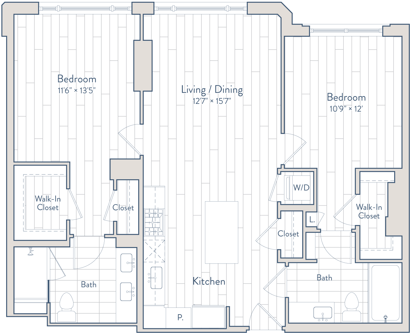 2 Bed/2 Bath-E23-1 floor plan