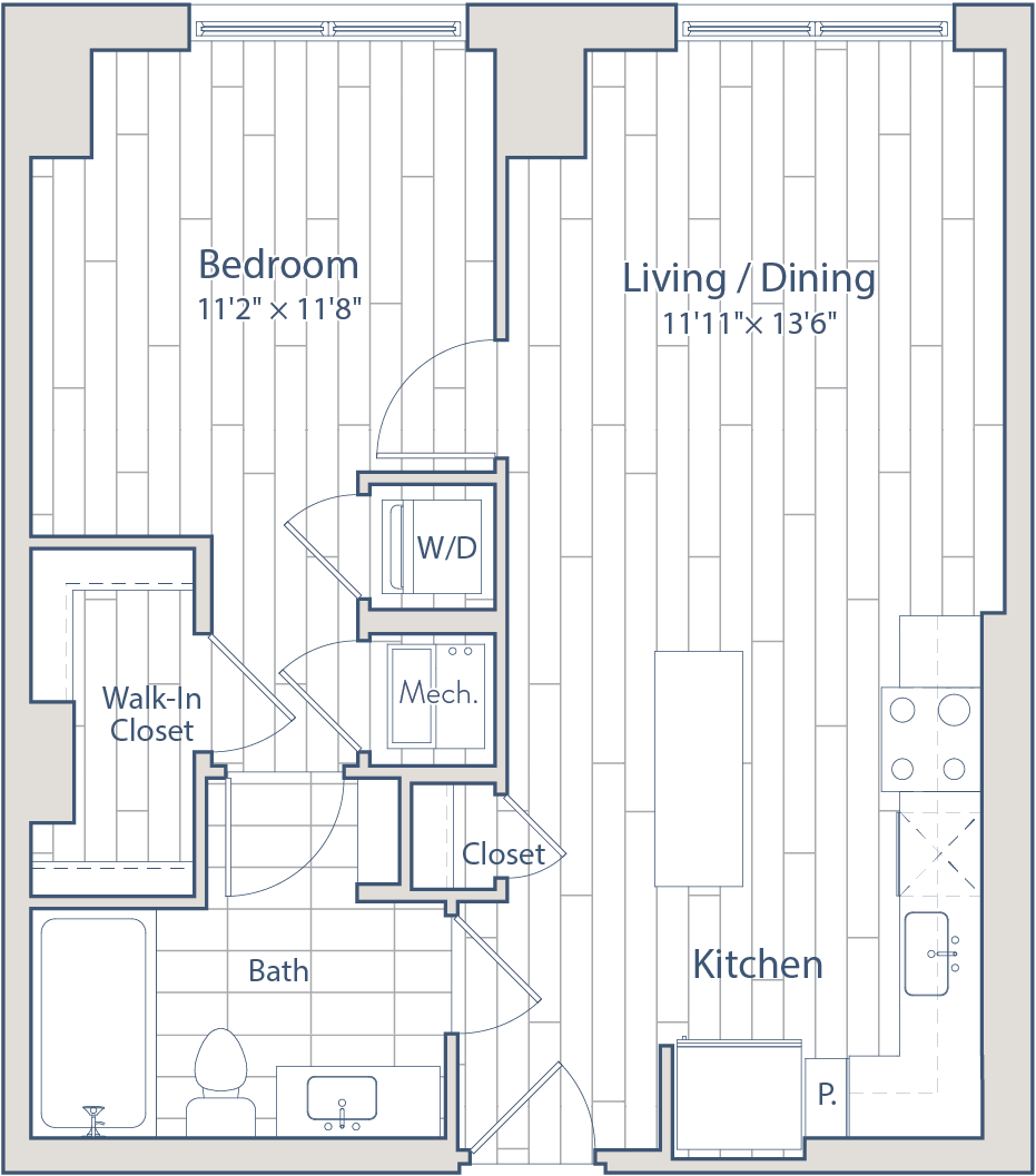 1 Bed/1 Bath-C7 floor plan