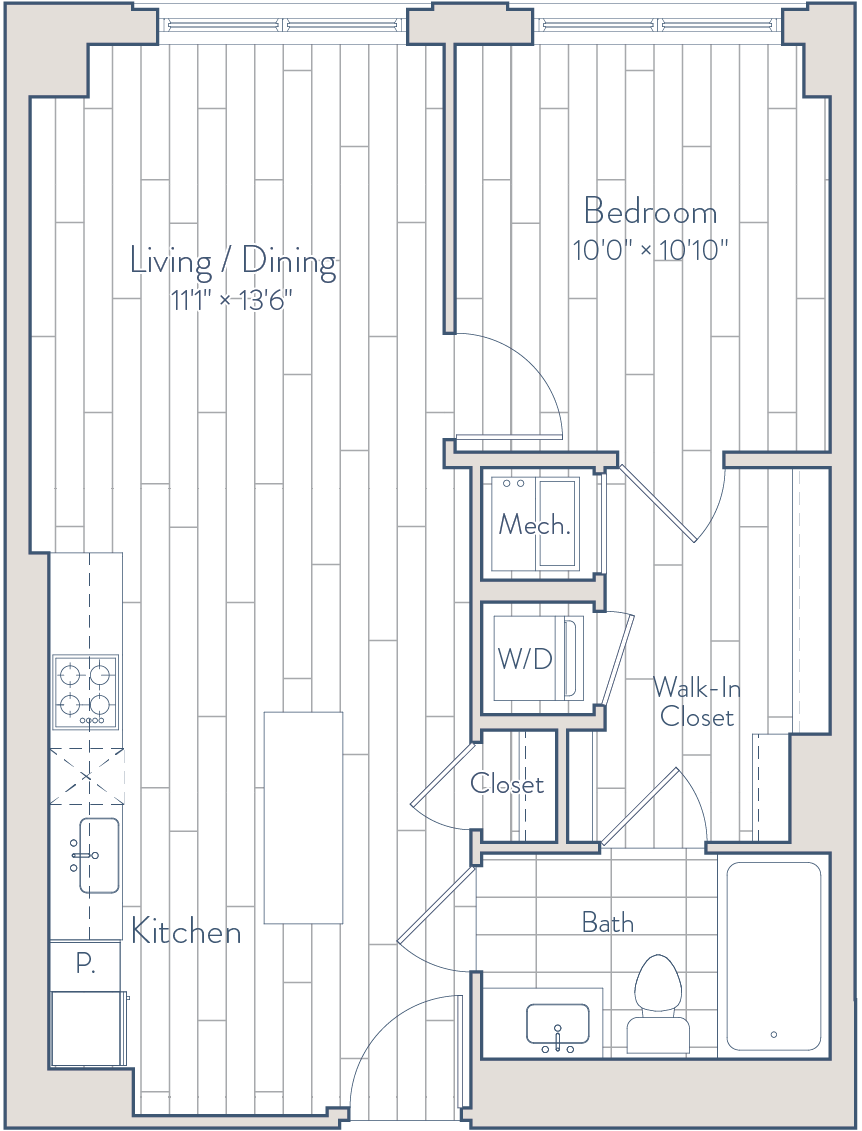 1 Bed/1 Bath-C10-1 floor plan