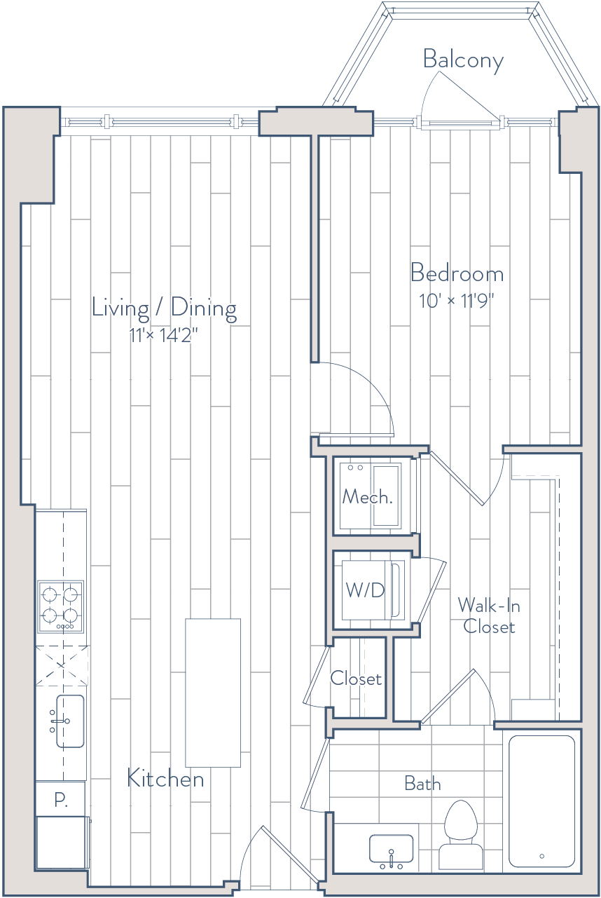 1 Bed/1 Bath-C10-a3 floor plan