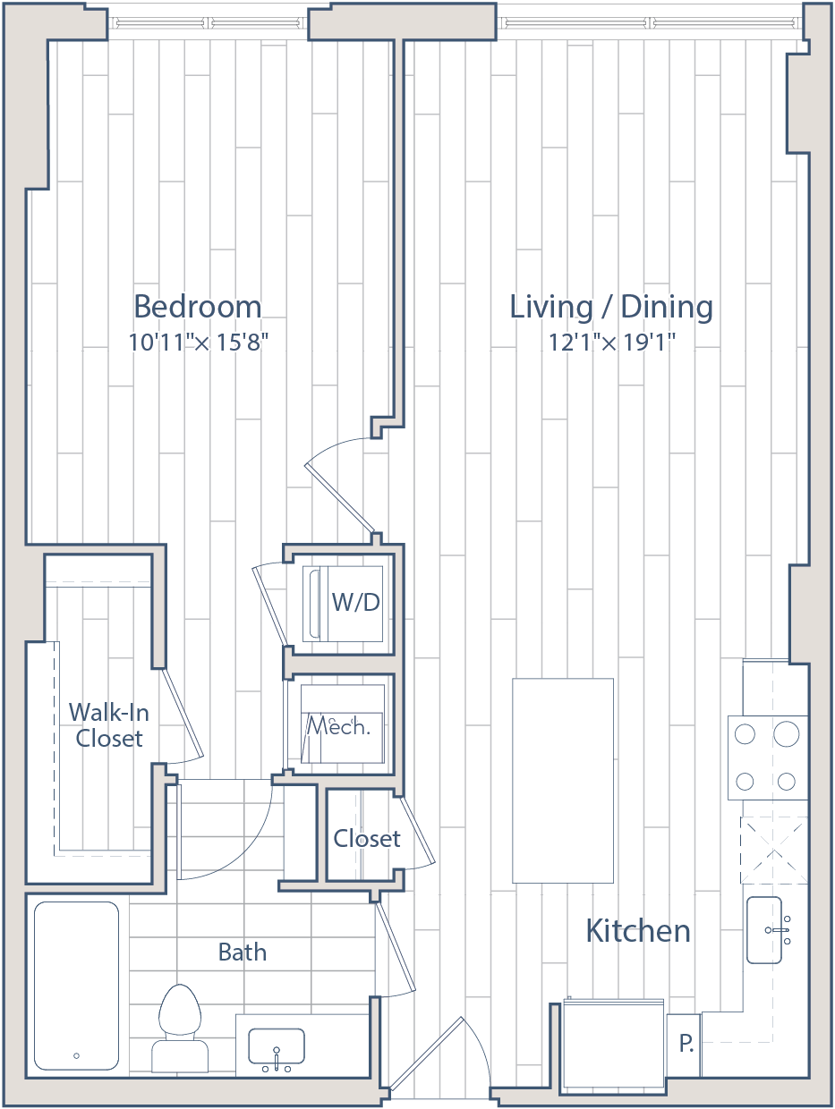 1 Bed/1 Bath-C1-5 floor plan