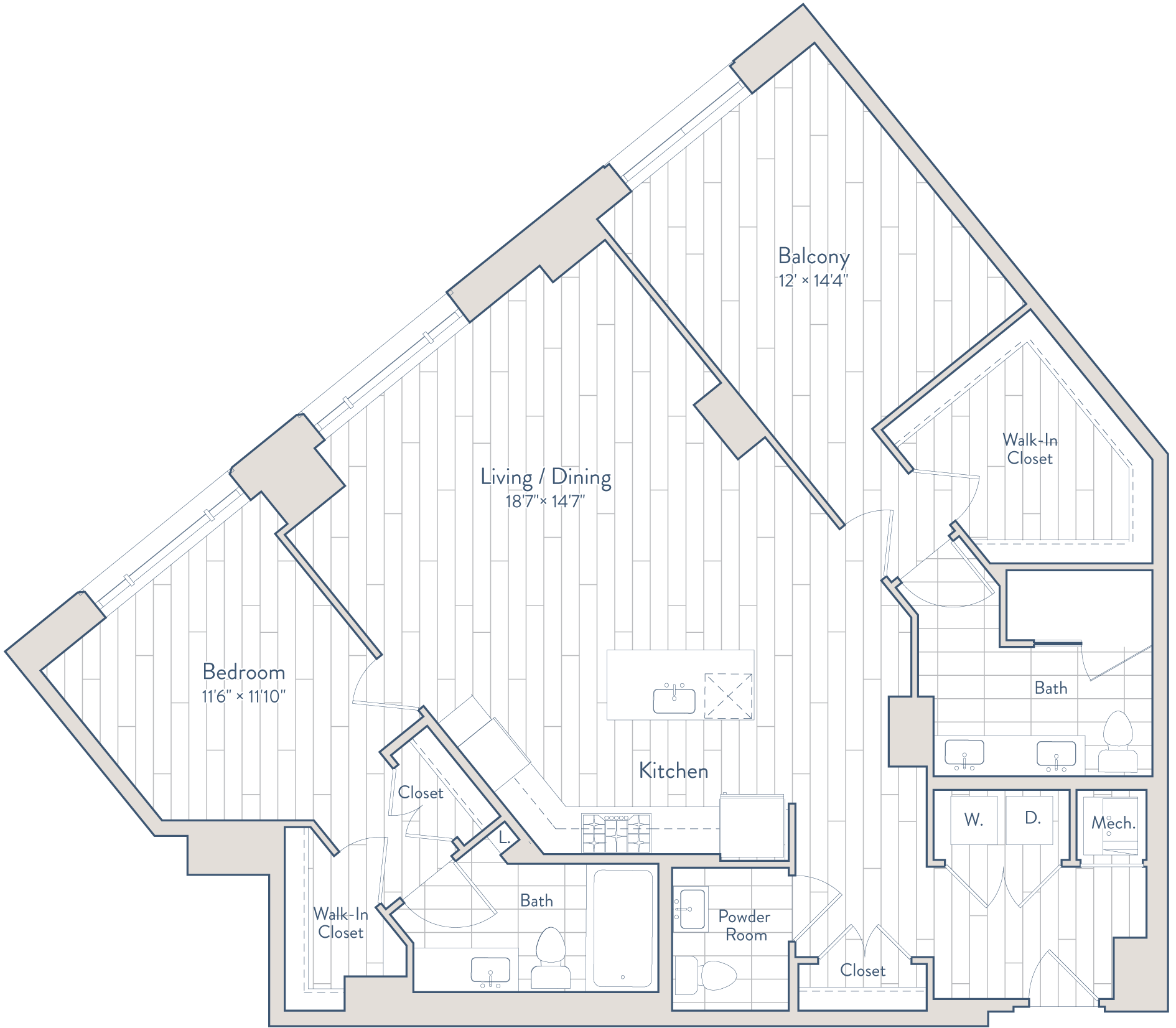 2 Bed/2.5 Bath-E11 floor plan