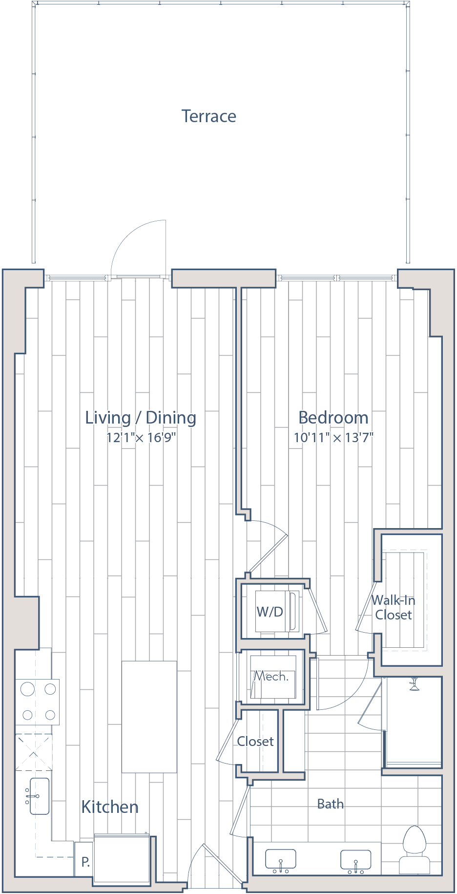 1 Bed/1 Bath-C11-c2 floor plan