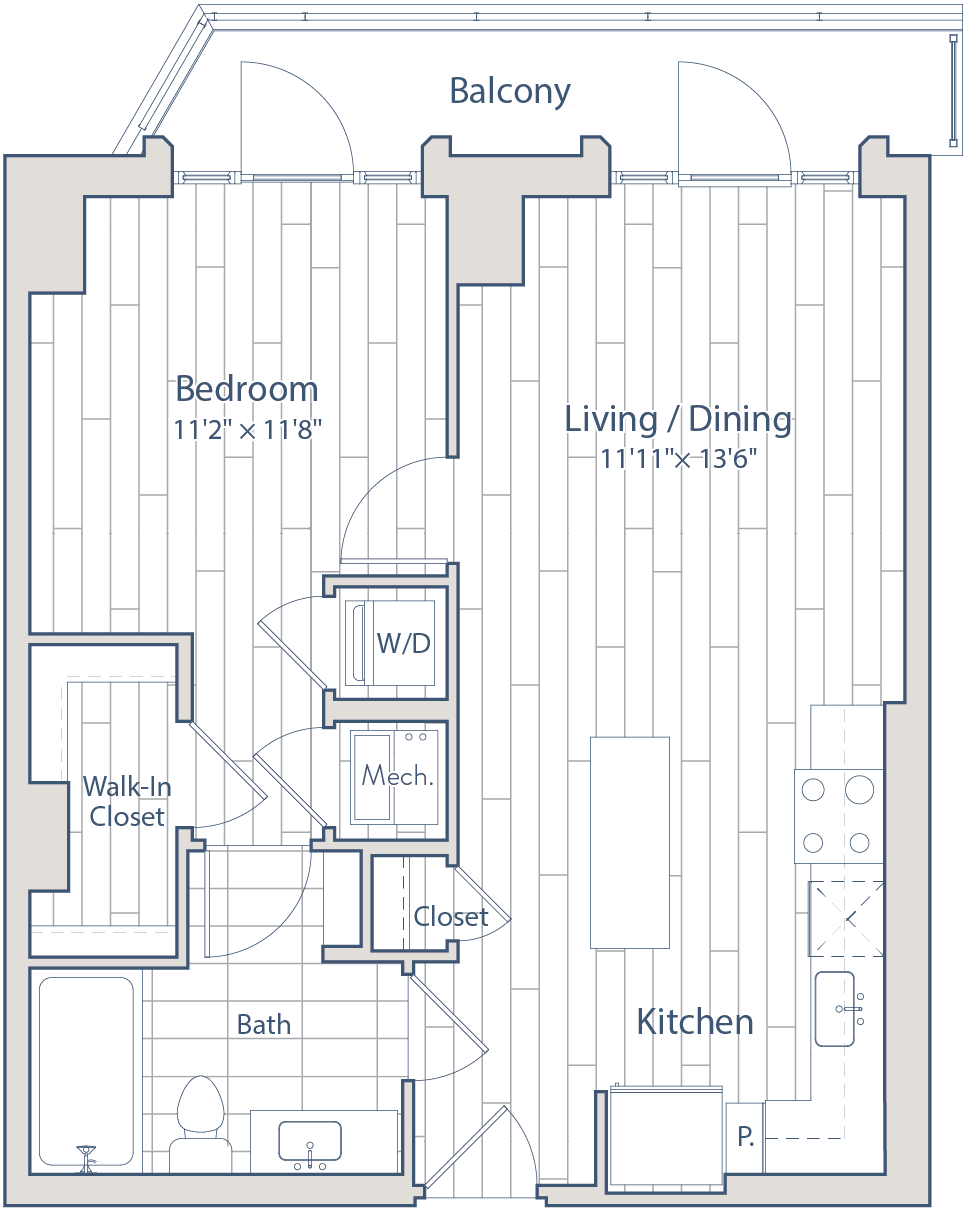 1 Bed/1 Bath-C7-A1 floor plan