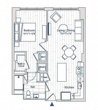 1 Bed/1 Bath-C3-b floor plan