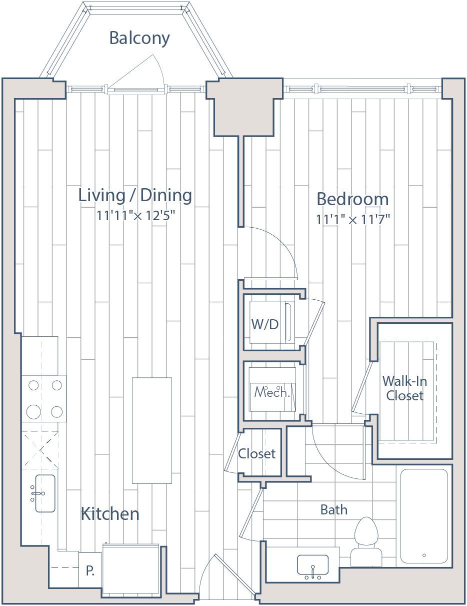 1 Bed/1 Bath-C8-2 floor plan