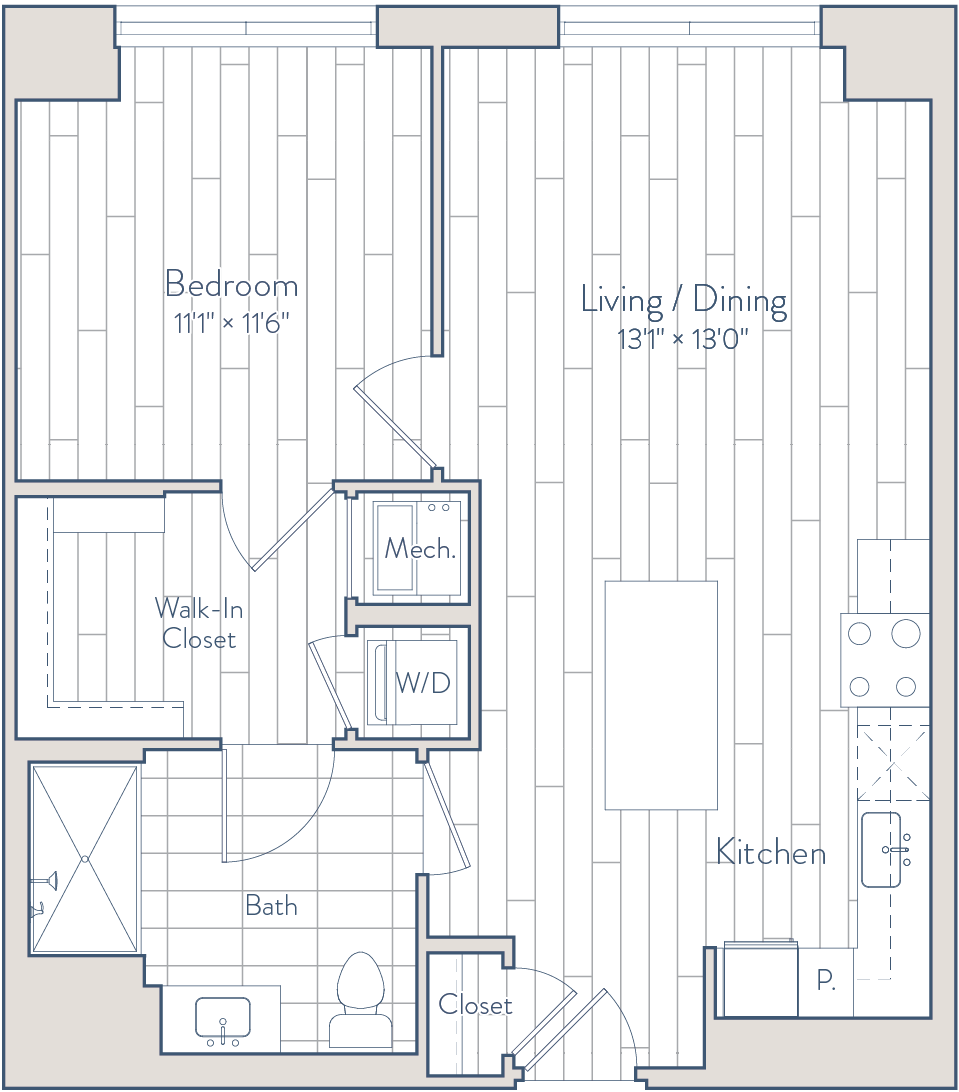 1 Bed/1 Bath-C19-c2 floor plan