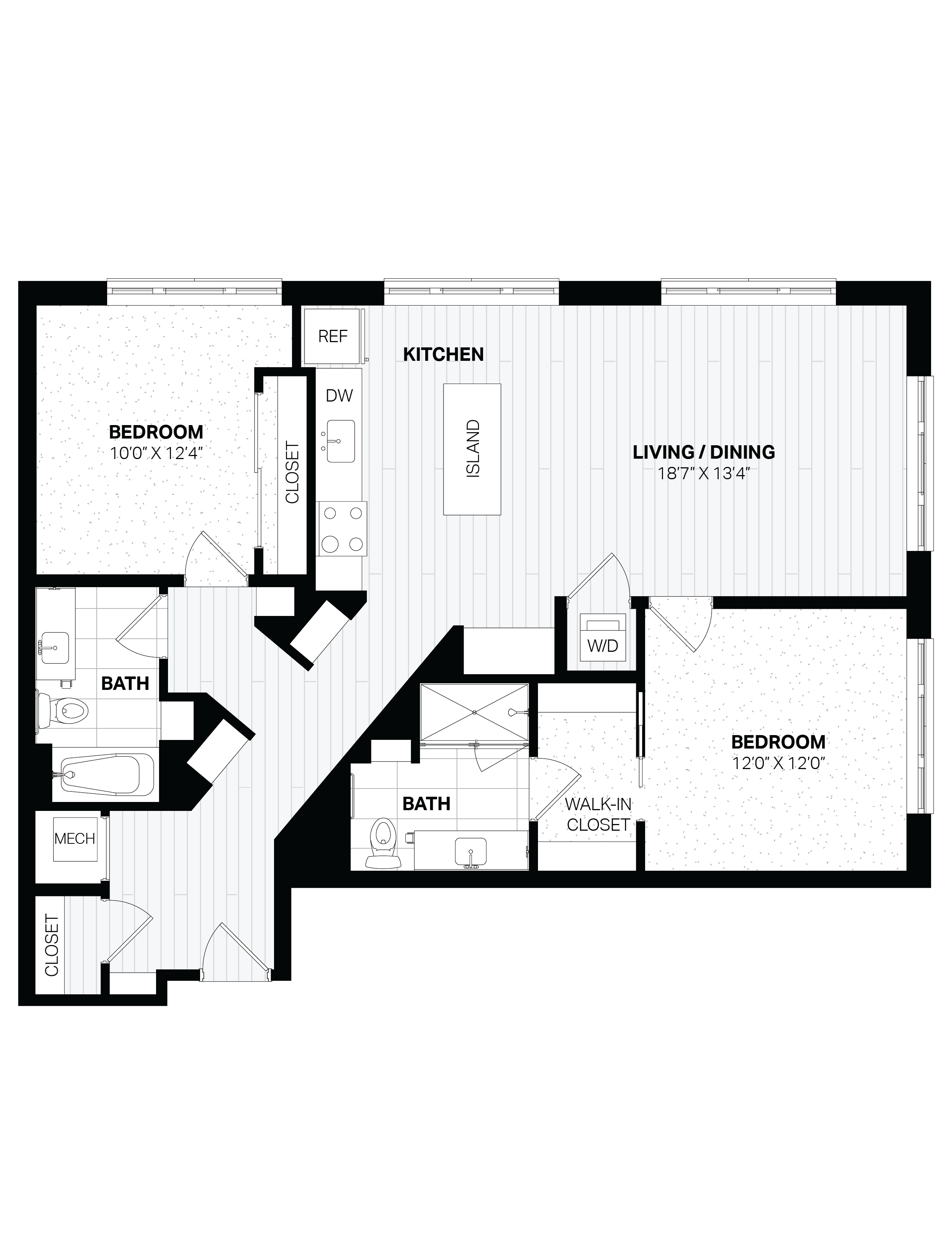 2 Bed/2 Bath-E13 East floor plan