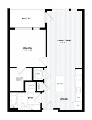 1 Bed/1 Bath-C2-W floor plan