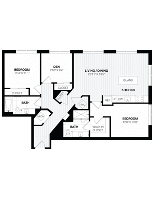 3 Bed/2 Bath-G1 floor plan