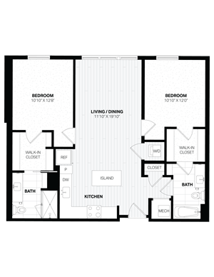 2 Bed/2 Bath-E2.2 floor plan