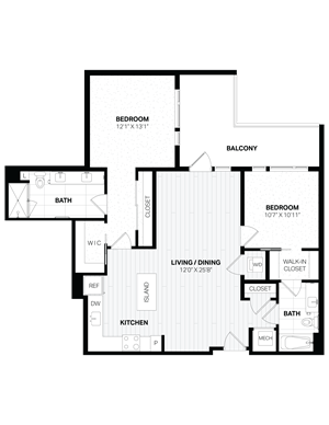 2 Bed/2 Bath-E9 floor plan