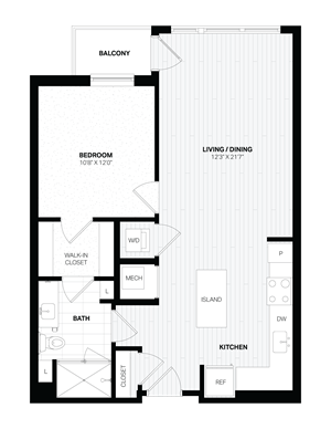 1 Bed/1 Bath-C4 East floor plan